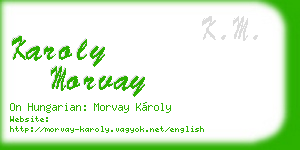 karoly morvay business card